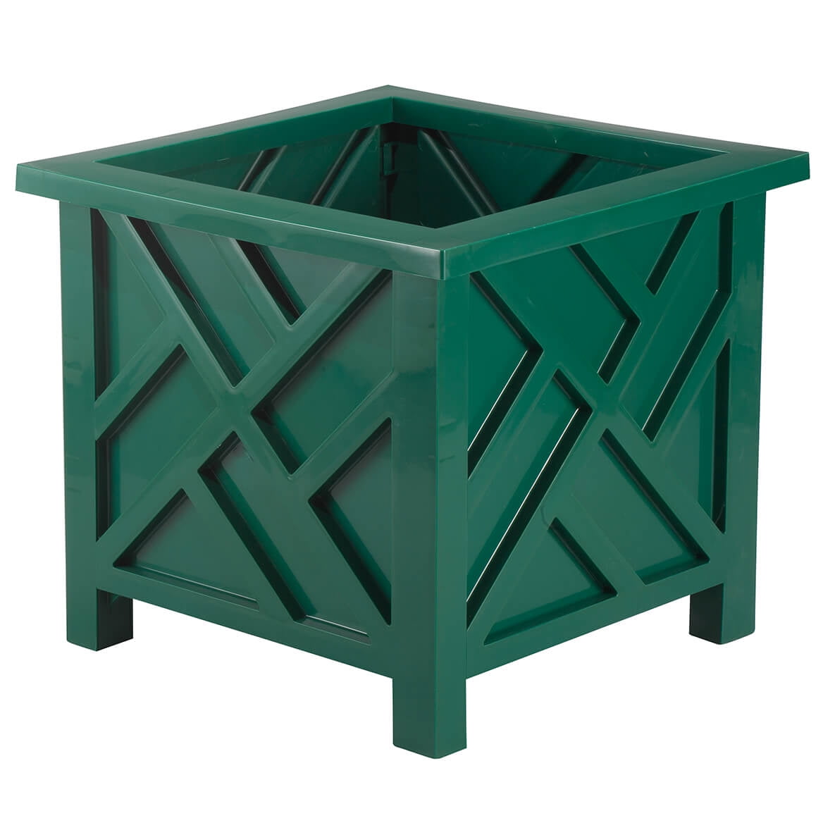 Chippendale Planter Box, Green – Plant Holder for Garden, Patio and