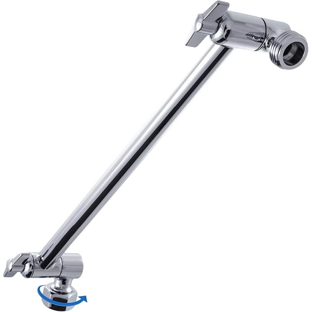 Adjustable Shower Arm Extension Brass Shower Head Extension Arm with High Polished Chrome Finish 11+ Inch