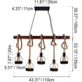thumbnail image 4 of Arturesthome Pendant Lights Kitchen Island Kitchen Light Fixtures Rustic Dining Room Light Fixture with 5 E26 Bulb Sockets Black Metal and Wood Beam Chandelier Ceiling Pendant Light Fixtures, 4 of 8