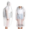 thumbnail image 2 of Poncho de lluvia reutilizable de EVA grueso para adultos, transparente y duradero, impermeable y liviano, ideal para actividades al aire libre, incluye capucha con cordón y mangas elásticas, paquete, 2 of 5