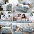 thumbnail image 6 of Vintage Blue Brown Grey Bedding 3 Piece Duvet Cover Set Queen Size, Retro Farmhouse Wooden Country Soft Microfiber Comforter Cover with Zipper Closure & Pillowcases, FadeResistant Quilt Cover, 6 of 9