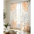 thumbnail image 5 of Orange Chrysanthemums Sheer Curtains 63 Inch Length 2 Panels Set for Living Room/Bedroom, Watercolor Flowers Country Blossom Kitchen Curtains Grommet Semi-Sheer Curtains Window Treatments 42"x63"x2, 5 of 7