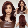 thumbnail image 1 of Women's Wig Side Parting Medium Length Wavy Hair Wig with, 1 of 8
