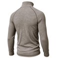thumbnail image 5 of TOUMENY Men Half Zip Sweater Long Sleeve Slim Casual Knit Pullover Stand Collar Solid Raglan Fall Winter Workout Tops Khaki XL, 5 of 6