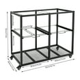 thumbnail image 3 of 2 Tiers 4 Drawers Rolling Metal Hanging File Cart Mobile Storage Organizer Black, 3 of 12