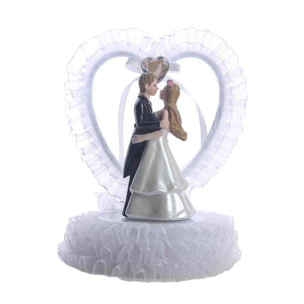 Adorno de resina para tarta de boda, moderno y sencillo, para novio y novia Amor de cristal grande