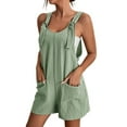 thumbnail image 2 of XIAXAIXU Women's Casual Solid Color Sleeveless Halter Romper, Color: Solid, Size: 2XL, 2 of 6