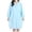 Sky Blue, variant on Women Bow Decor Hooded Fleece Nightgown, Long Sleeve Elastic Cuff Loose Mid Length Sleep Dress Loungewear