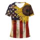 thumbnail image 4 of Tops Cortos para las Mujeres Día de la Independencia Patriótica Impreso Cuello en V, Camiseta Casual de Manga Corta para Diario, Hogar Y Cómodo, 4 of 4