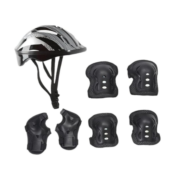 Juego de rodilleras para casco de bicicleta para niños Colamx Casco para ciclismo Negro
