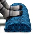 thumbnail image 3 of Geometric Foot Rest, Repeated Pattern of Concentric Circles and Intersecting Lines, Non-Slip Backing Ergonomic Memory Foam Leg Support for Office, Azure Blue and Dark Blue Grey, by Ambesonne, 3 of 5