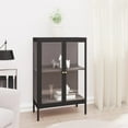 thumbnail image 1 of vidaXL Buffet Noir 75x35x105 cm Acier et Verre, 1 of 5