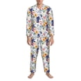 thumbnail image 3 of Pofeuu Lilies Flowers Print Men's Long Sleeve Pajama Set Pijamas Para Hombres Pijamas Para Hombres Mens Pajamas Set-Medium, 3 of 7
