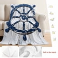 thumbnail image 5 of Navy Blue Coastal Blanket Soft Cozy Warm Throw Blanket for Couch, Plush Fuzzy Flannel Fleece Blankets for Sofa, Nautical Summer Rudder Vintage Bed Blankets Lightweight Gifts for Women, 50"x60", 5 of 9
