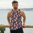 thumbnail image 4 of Wukai Daisies Flowers Print Men’s Workout Tank Top Sleeveless Muscle T shirt Gym Running Fitness Tank Top-3X-Large, 4 of 7