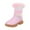 Pink, variant on Xuewenshw Children Boots Girls High Boots Autumn Winter Rainbow Fashion Cute Outwear Buoy Boots Kids