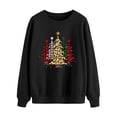 thumbnail image 4 of QAFOPEH Women Christmas Tree Printed Crew Neck Long Sleeve Solid Color Sweatshirt, 4 of 7