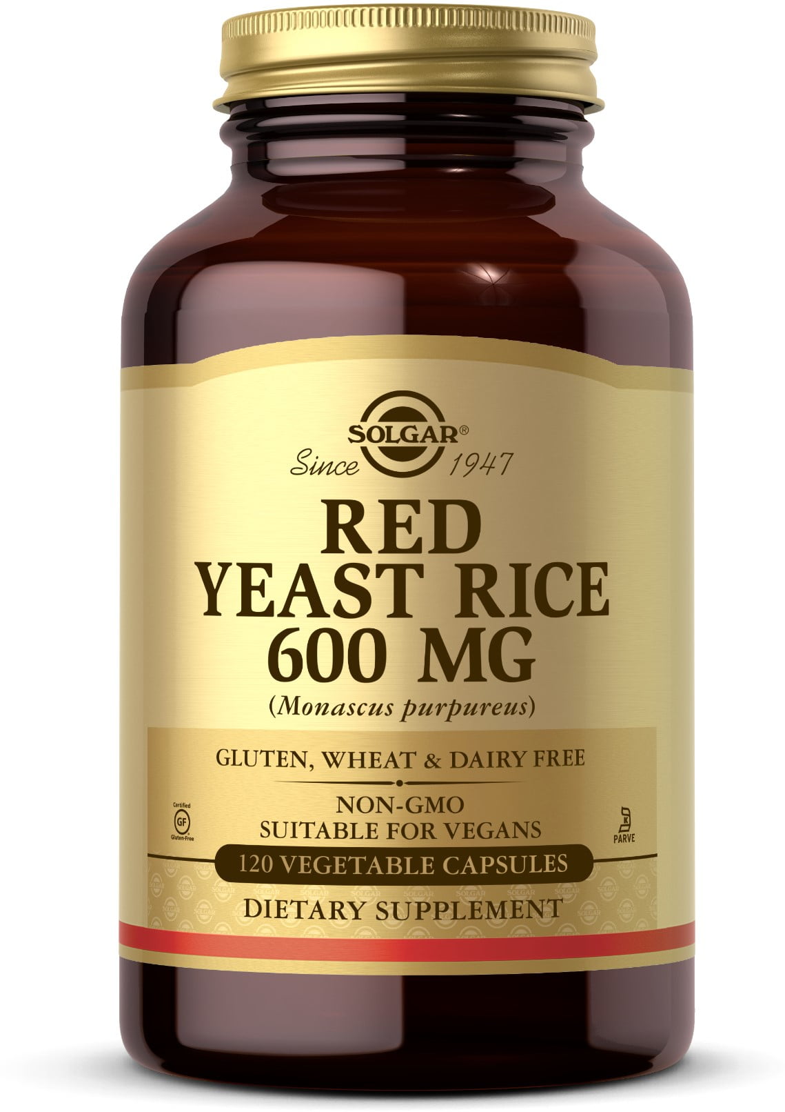 Solgar Red Yeast Rice Vegetable Capsules 120 ct (Pack of 6)
