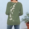 thumbnail image 6 of Josdec Women's Floral Print Long Sleeve Shirts Round Neck Casual Basic Tee Dressy Stretch All Season Loose Blouse Tops S-5XL, 6 of 7