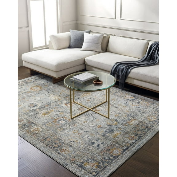 Livabliss Beckham Vintage Floral Area Rug,2' x 2'11",Blue/Beige