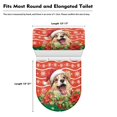 thumbnail image 5 of HELLHERO Christmas Toilet Seat Lid Cover Set of 2 Piece Set Christmas Puppy Poinsettia Universal Toilet Lid Cover and Toilet Tank Lid Cover Washable Bathroom Accessories, 5 of 5