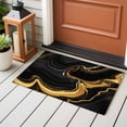 thumbnail image 3 of Black Gold Front Door Rugs 2x3 ft Marble Luxury Abstract Abstract Fluid Texture Small Rug for Entryway Non Slip Washable Bathroom Door Mat Absorbent Floor Mat for Indoor Entrance, 3 of 9