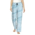 thumbnail image 2 of Goofa Light Blue Marble Printed Soft Pajama Pants for Women, Wide Leg Comfy Casual Lounge Yoga Pants-, 2 of 9