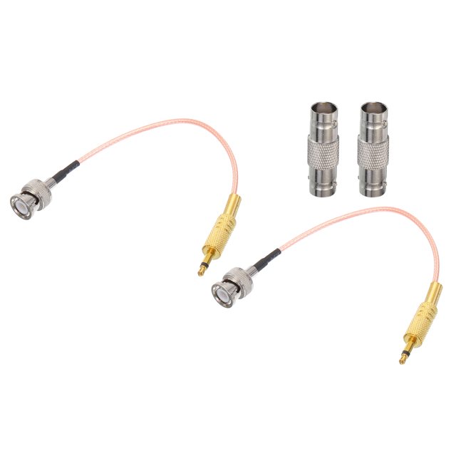 Cables Coaxiales Rg316 Bnc Macho A Ts Macho Con Adaptador, Cable coaxial RF de Baja Pérdida de 0.5 Pies de Longitud, Color Naranja, 2 Uds