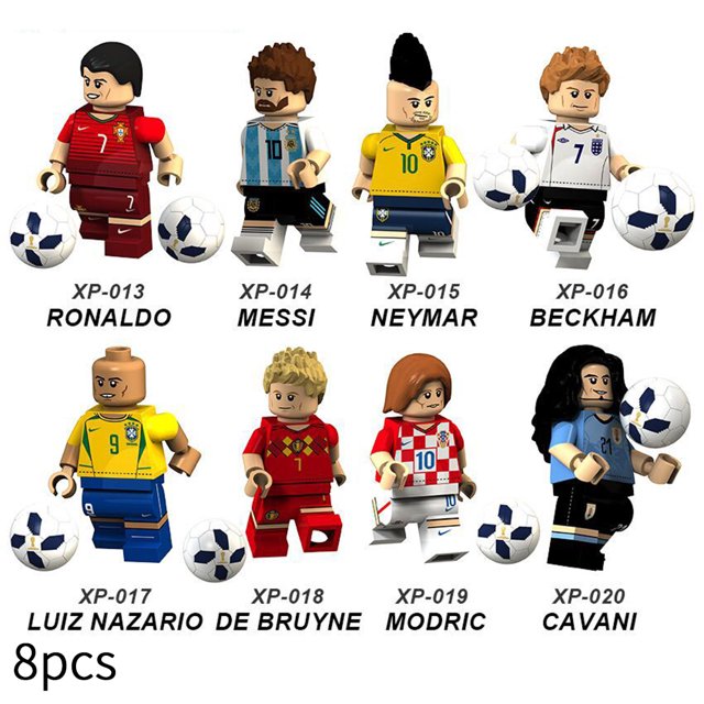 Uds. Bloques de construcción de fútbol de la Copa Mundial, figuras de juguete, regalo para niños. brillar Electrónica