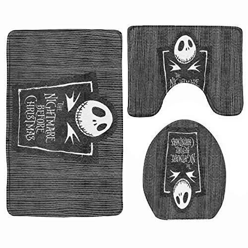 U-Shaped Toilet Mat Toilet Lid Cover Perfect Combination of Luxury and Comfort Rug Rectangular Floor Mat Nightmare Before Christmas Skull Bathroom Rugs and Bath Mats Set 3 Piece