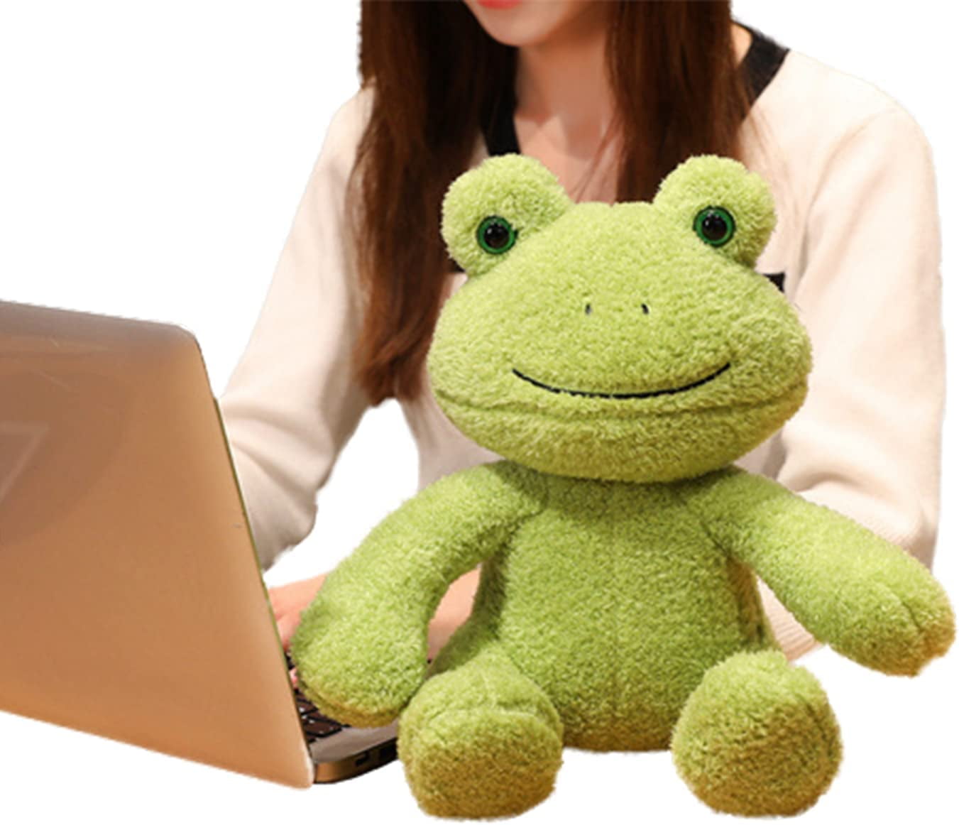 Soft Green Frog Stuffed Animals Sitting Frog Plush Toys Velvet