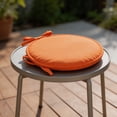 thumbnail image 5 of 12 Inch Round Outdoor Cushions for Patio Furniture - Thick Waterproof & Fade-Resistant Chair Cushion with Ties, Non-Slip Circle Seat Pads for Kitchen Dining Chairs, Orange, 5 of 5