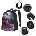 thumbnail image 2 of Balery Gothic Red Skull Cemetery Mochila para hombre y mujer - Tela Oxford 600D resistente - Gran capacidad, resistente al agua, ideal para la escuela, viajes y senderismo, 2 of 6