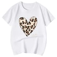 thumbnail image 3 of Yiyuu Little Girls Leopard Heart Print T-Shirt Casual Short Sleeve T Shirt, Sizes 3-13, 3 of 3