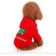 thumbnail image 3 of Spencer Pet Dog Christmas Pompon Hoodie Outfit Jacket Cat Puppy Clothes Winter Sweater for Small Medium Dogs, 3 of 5
