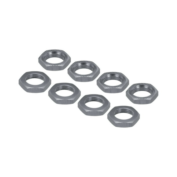 17 mm Tuerca de Rueda RC de Aluminio Rosca M12X1.0 mm Tuerca Hexagonal para Ruedas de RC de 1/8 para Camiones Todoterreno Piezas Mejoradas 8Pcs Color Titanio
