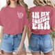 thumbnail image 2 of Camiseta con doble estampado de letras para mujer: manga corta, diseño reversible, suave y cómoda, top informal y versátil para el verano, 2 of 4