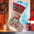 thumbnail image 2 of Medias Colgantes para Chimenea Navidad Pintura Diamantes Calcetines Navideños Lino, 2 of 8