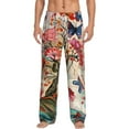 thumbnail image 2 of Lsque Butterflies And Flowers Painting Print Men's Pajama Pants, Lounge Pant - Comfortable Home Wear,Elastic Waistband, Stylish Design-X-Large, 2 of 9