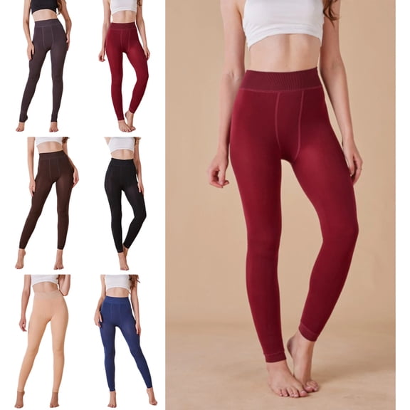 Fleece Lined Tights Sheer Women - Warm Pantyhose Leggings Sheer Thick Tights for Winter Wine Free