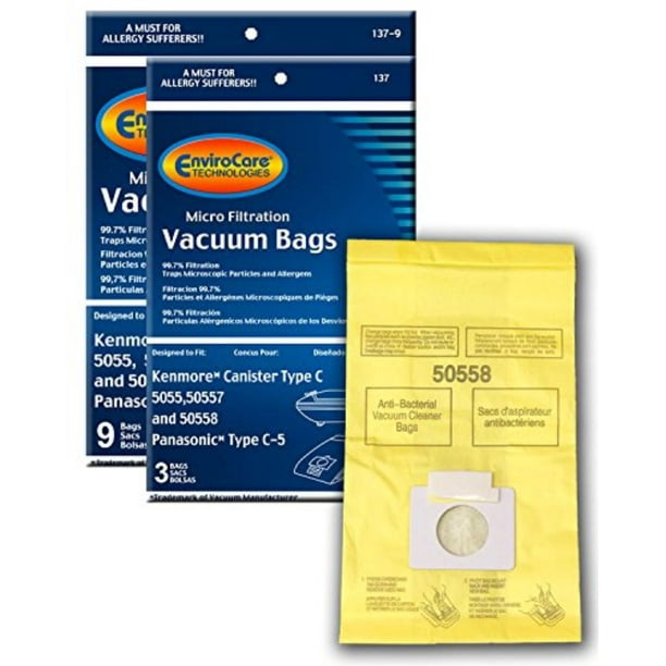 Replacement Vacuum Bags for Kenmore Canister Type C or Q 50555, 50558