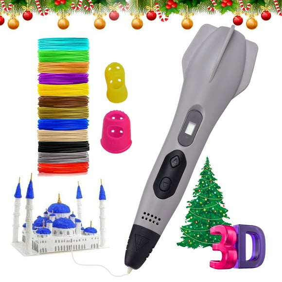 Professional 3D Pen with 12 Colors (118 Feet) 1.75mm PLA Filament Refills LCD Screen 3D