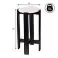 thumbnail image 4 of JONATHAN Y Elena 24" Minimalist Structured Wood Drink Table and Decorative End Table with White Marble Round Top, Black, END3003B, 4 of 5