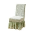 thumbnail image 2 of Iumwxz Jacquard Dining Chair Covers with Skirt High Elasticity Polyester Fabric Thickened Elastic Ring for Snug Fit Blue Pleated Design for Home Decoration Weddings Parties and Formal Dinners, 2 of 6