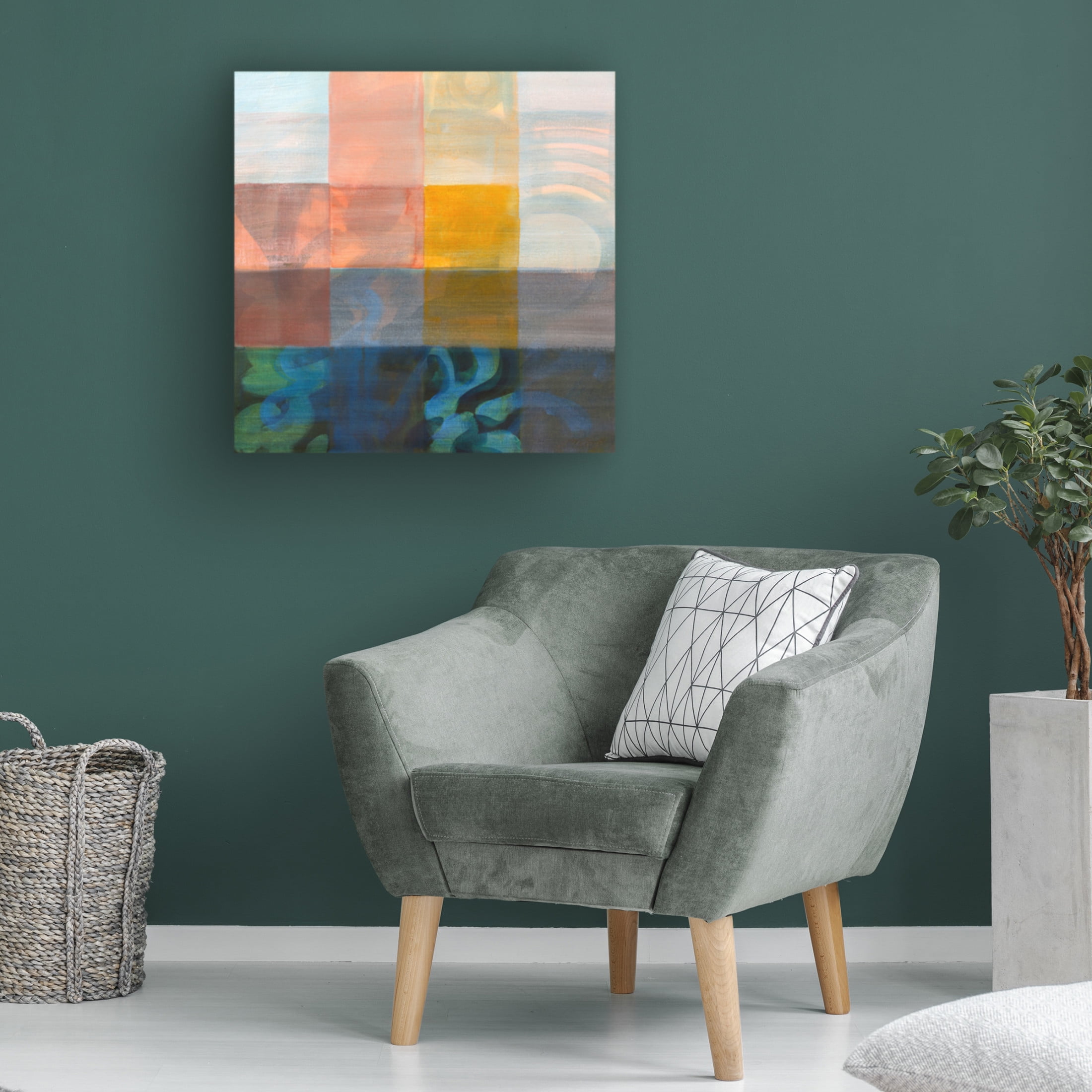 Canvas Wall Art - Mark David Smith 'Aquaculture 3' Wall Art for Living Room, Bedroom, or Office Décor by Trademark Fine Art - 18 x 18 Inches