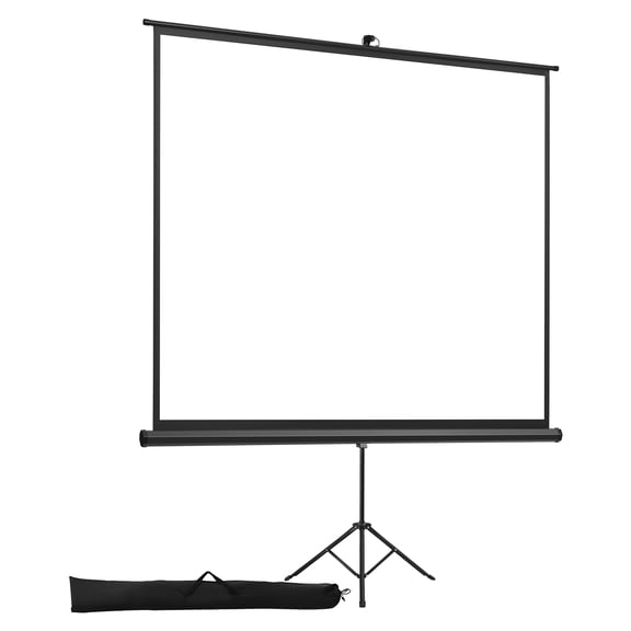 KFFKFF Portable Projector Screen with Stand, 70 x 70 Inch, 160° Viewing Angle, Indoor and Outdoor Use, 1:1 4K HD Projection Screen with Tripod and Carrying Bag, Ideal for Movies, Home Theater