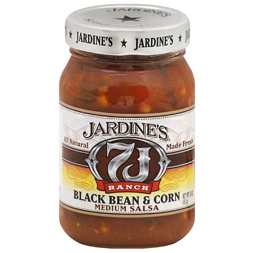 Jardine's 7J Ranch Black Bean & Corn Medium Salsa, 16 oz, (Pack of 6