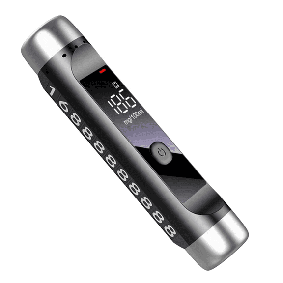 Portable Alcohol Tester LCD Display Drunk Driving Test Breathalyzer Alcohol Detector Temporary Parking Number Plate