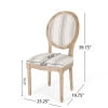 thumbnail image 3 of GDF Studio Naclerio French Country Fabric Upholstered Wood 5 Piece Dining Set, Gray Stripe and White Print and Natural, 3 of 13