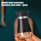 thumbnail image 5 of Juego de Botellas de Especias de Vidrio con Tapas y Estante de Acero Inoxidable, 2 Piezas, Saleros y Pimenteros Recargables para Cocina, Mesa, Autocaravanas y Organización de Camping, 5 of 6